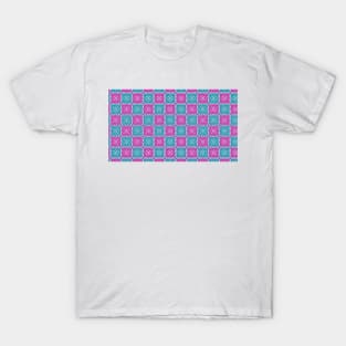 Tiled Blue and Purple Pixel Pattern T-Shirt